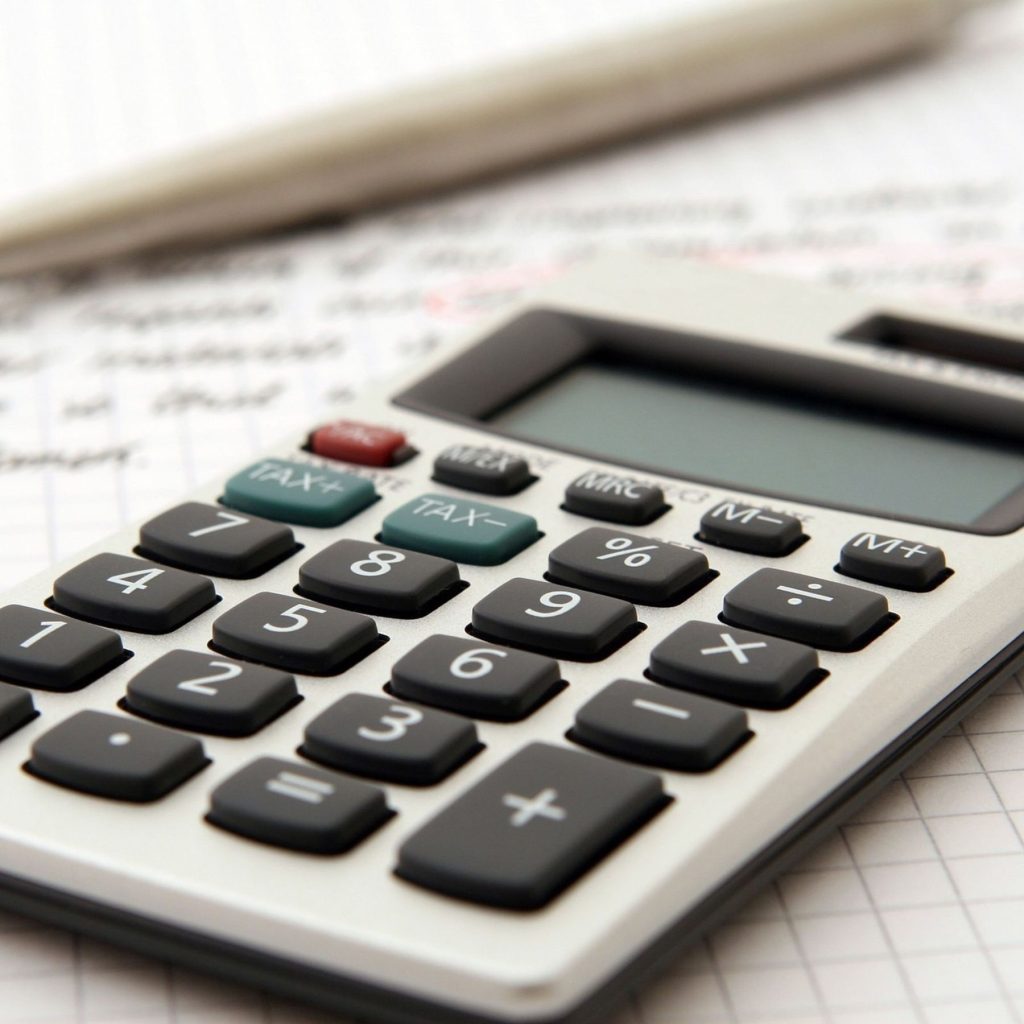 Calculator for bookkeeping