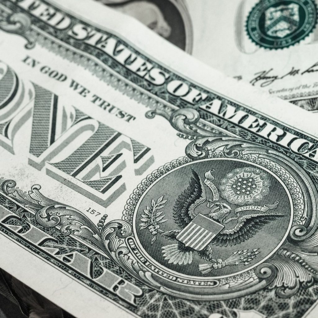 Dollar bill for personal tax returns